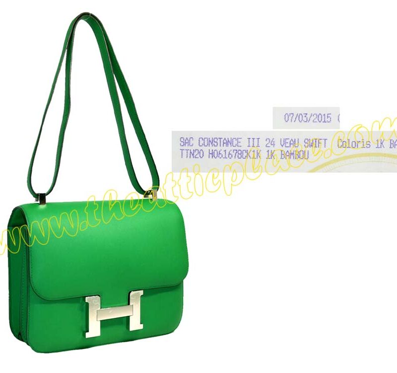 Hermes Constance III 24cm T Stamp Veau Swift Bamboo Palladium Hardware-0