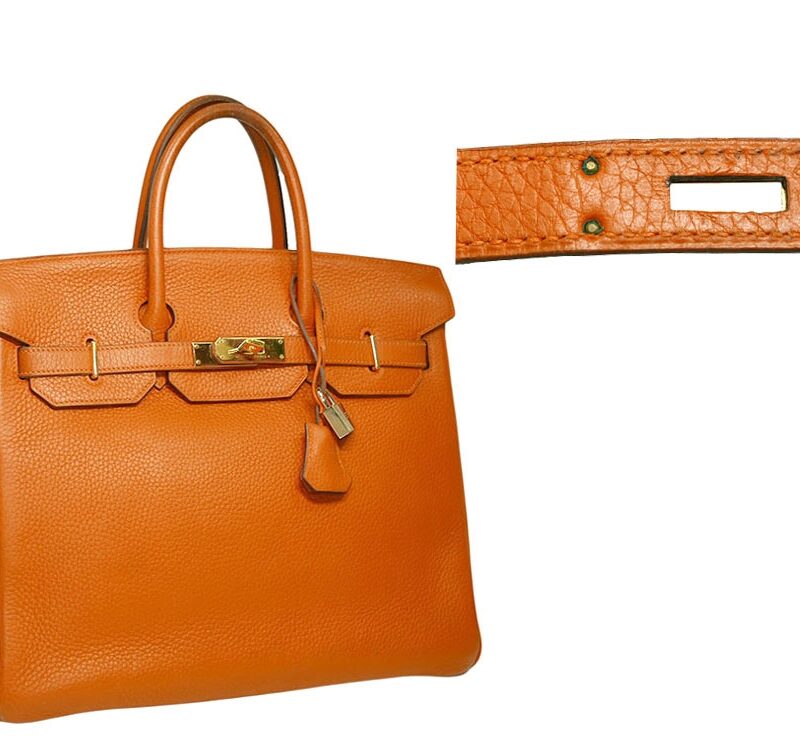 Hermes Birkin HAC 32 Ardennes I Stamp Potiron Orange Gold Hardware-0
