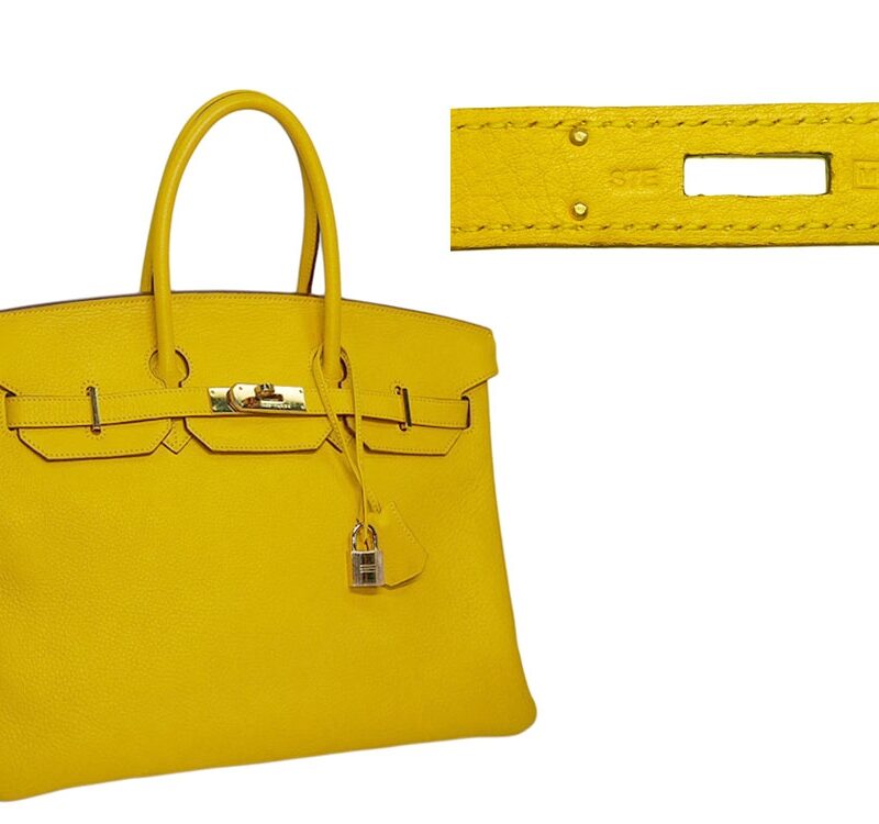 Hermes Birkin 35 M Stamp Soleil/ Yellow Togo Gold Hardware-0
