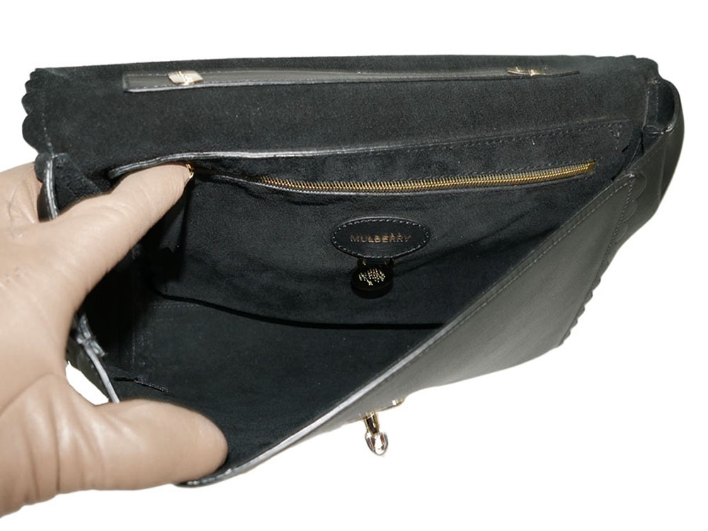Mulberry Black Calf Limited Edition Cecily Flower Clasp Medium Shoulder Bag-30872
