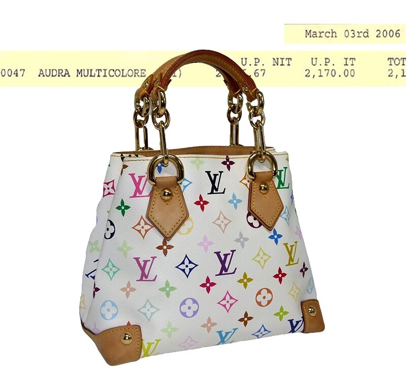 Louis Vuitton M40047 Monogram Multicolor White Audra (TH1015)-0