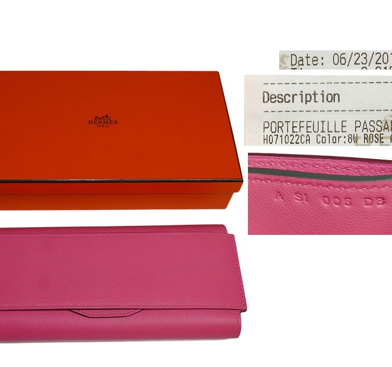 Hermes Rose Azalee Passant Evercolor Calfskin Long Wallet/ Clutch -0