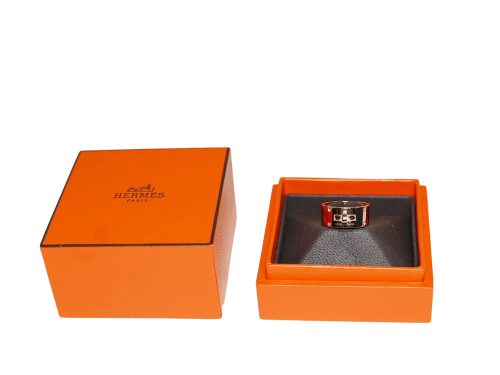 Hermes 18K Rose Gold Kelly Ring, Large Model, GM 4Da. 02Ct, Size 51-0