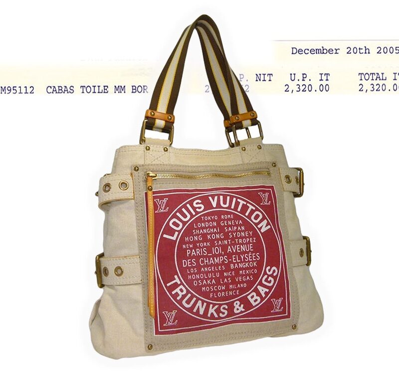 Louis Vuitton M95112 Burgundy Globe Shopper Cabas Toile MM Collection-0