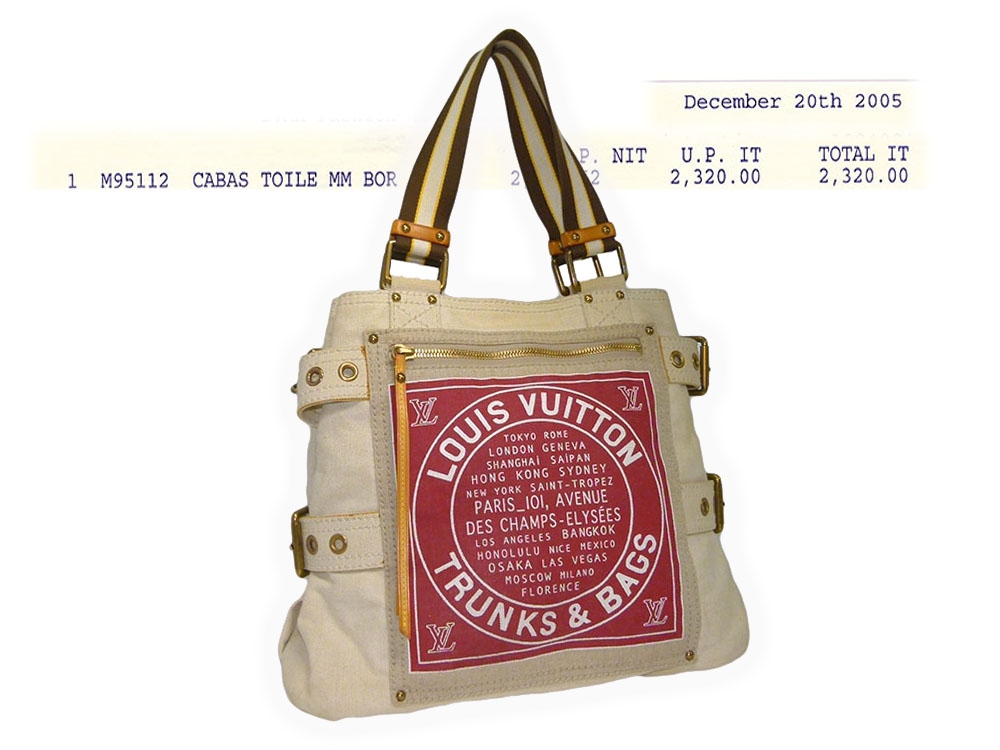Louis Vuitton M95112 Burgundy Globe Shopper Cabas Toile MM Collection-0