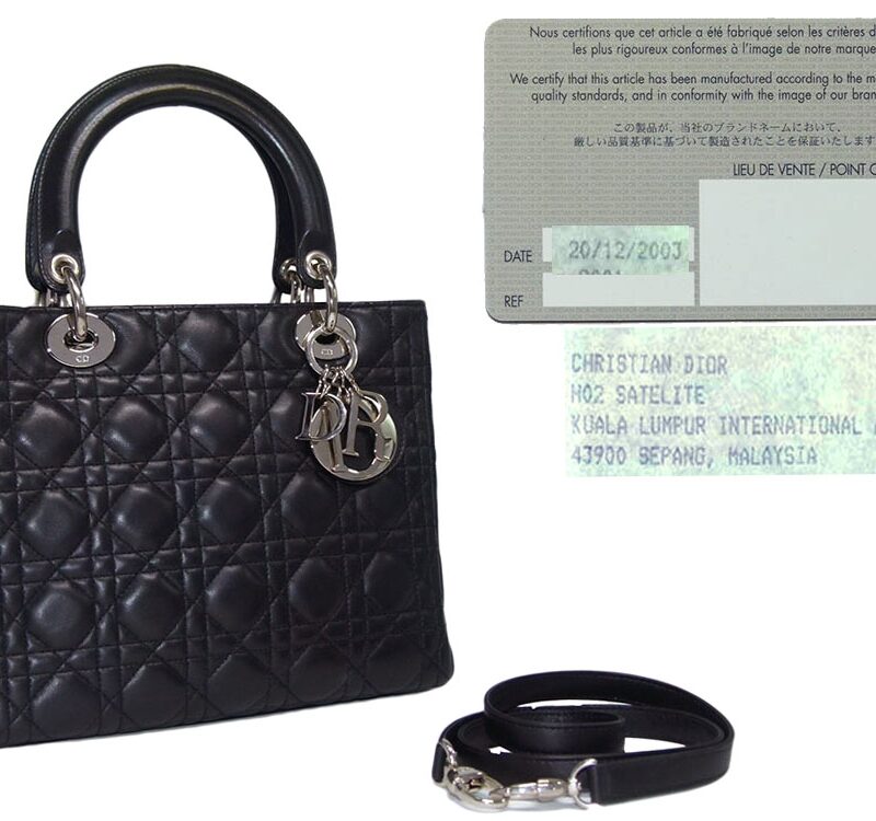 Dior Signature Classic Black Lambskin Lady Dior Silver Hardware-0