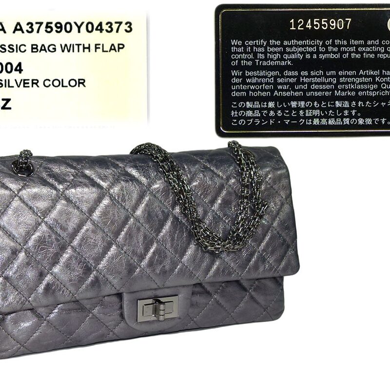 Chanel 12455907 Dark Grey Metallic Reissue 227 XL Silver Hardware-0
