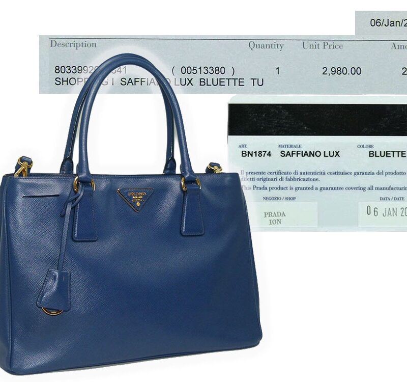 Prada BN1874 Saffiano Lux Bluette Tote w Strap-0