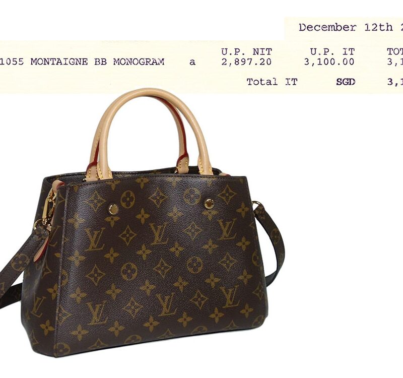 Louis Vuitton M41055 Montaigne BB Monogram Tote w Strap-0