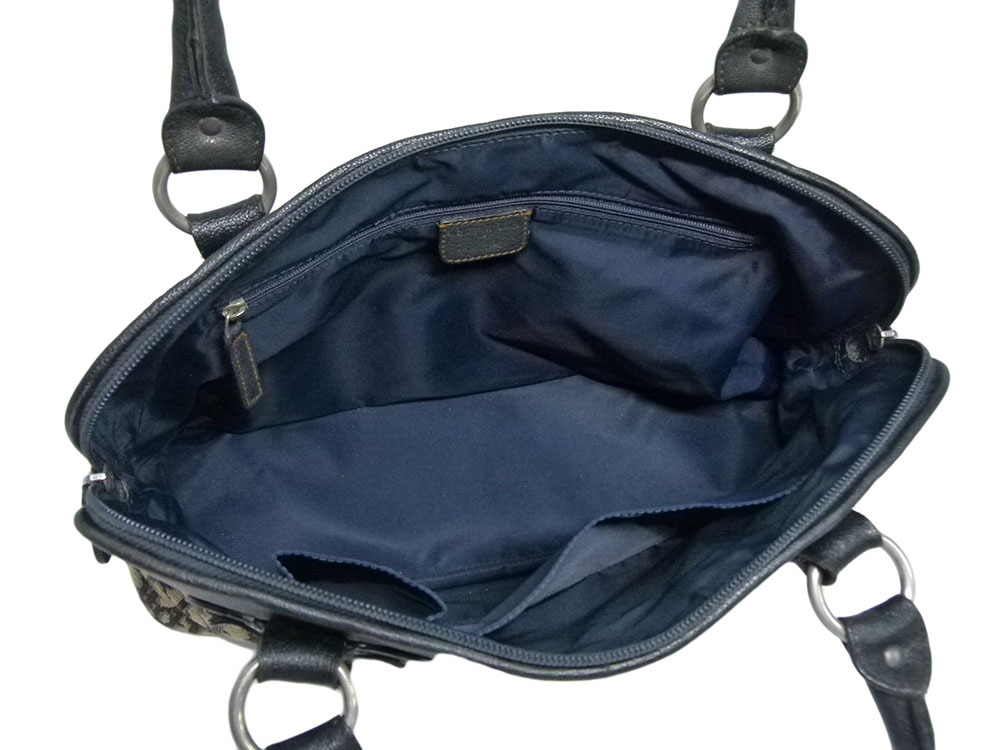 Dior TNL44232 Monogram Logo CD Buckle Black/ Blue Vintage Looks Signature Boston Tote-30643