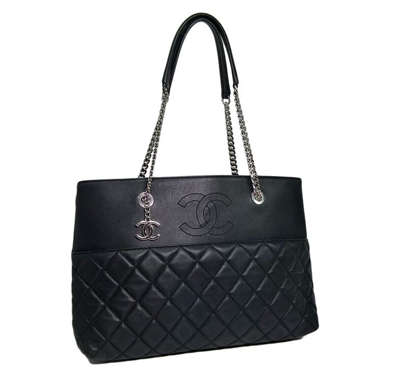Chanel 23344389 Black Lambskin Quilted Shopping Tote-0