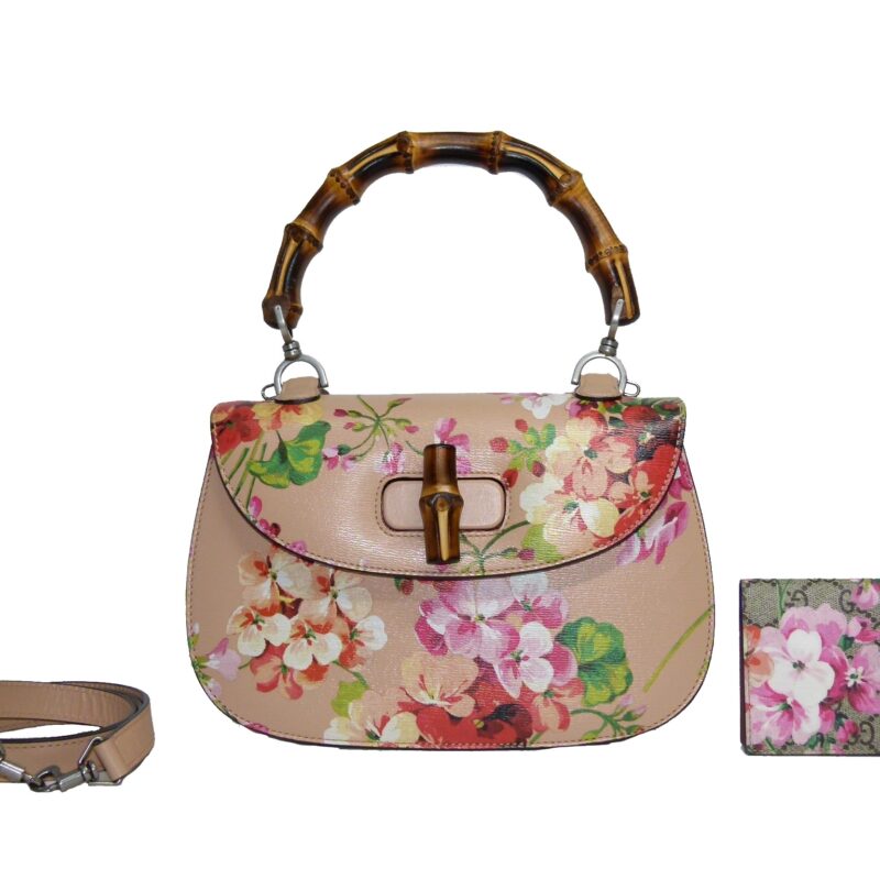 Gucci Bamboo Classic Blooms Small Top-Handle Bag