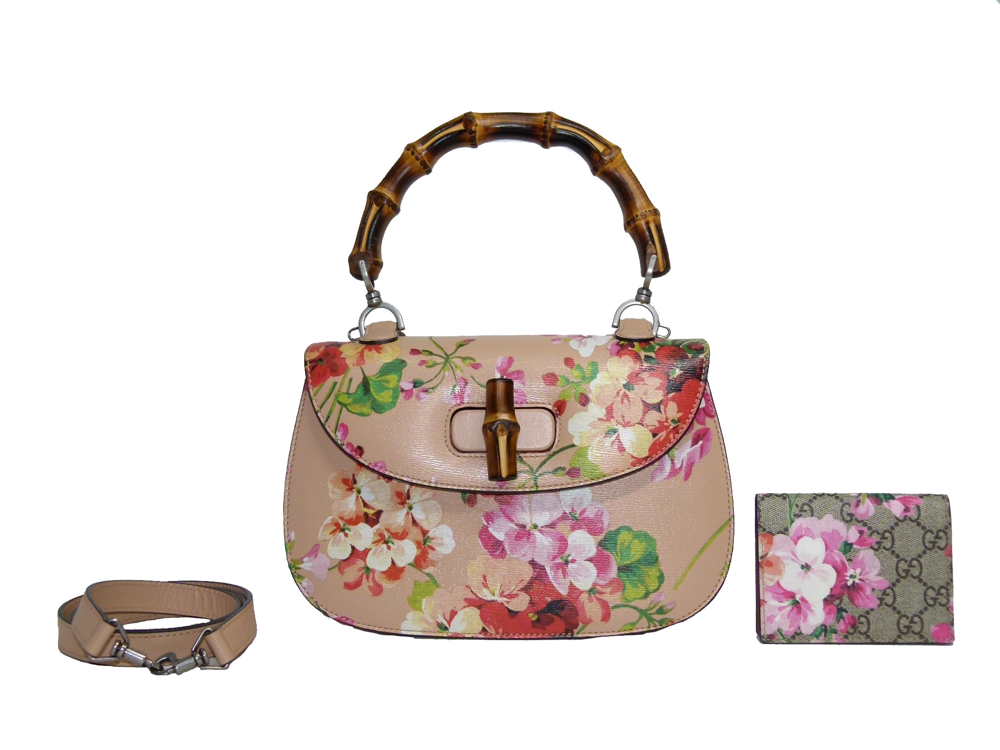 Gucci Bamboo Classic Blooms Small Top-Handle Bag