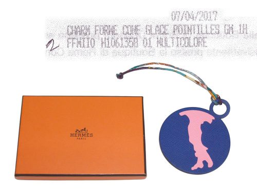 Hermes Petit H ROMA Map Electric Blue / Ebene Bag Charm-0