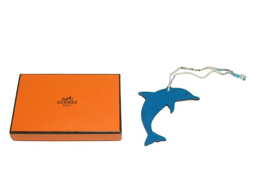 Hermes Bag Charm Dolphin Blue Izmir/ Etain Bag Charm-0