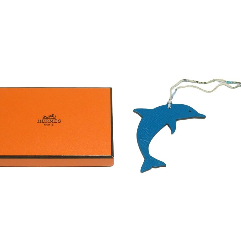 Hermes Bag Charm Dolphin Blue Izmir/ Etain Bag Charm-0
