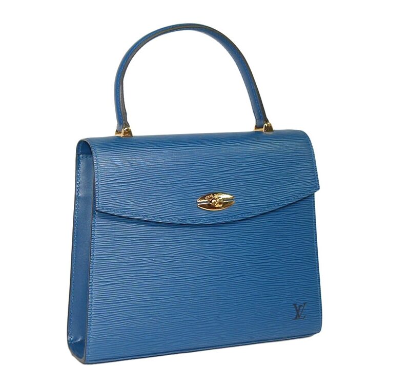 Louis Vuitton Vintage M52375 Epi Blue Malesherbes/ Kelly Tote Bag-0