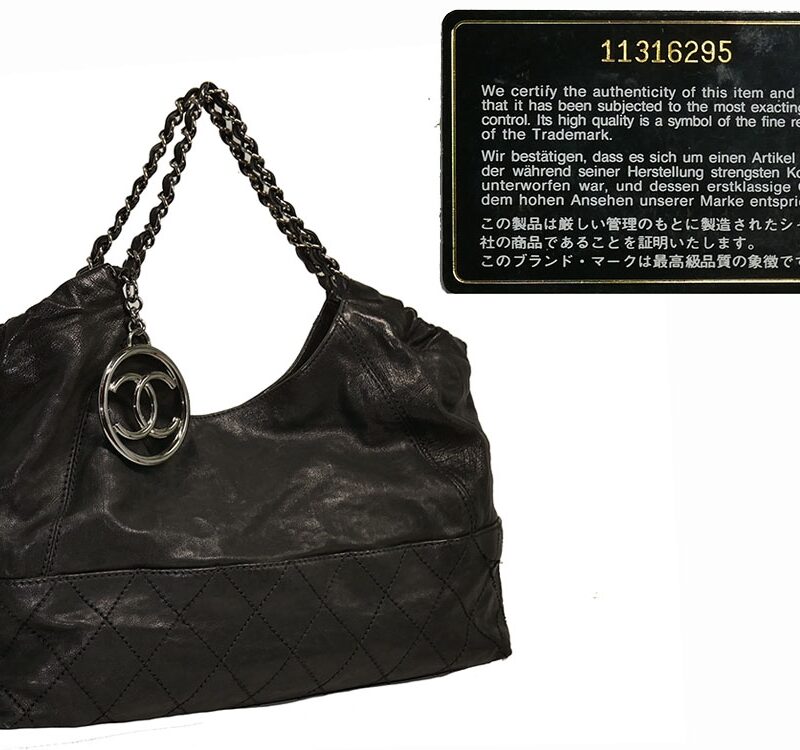 Chanel 11316295 Black Washed Coco Caviar Leather Cabas Shopping Tote-0