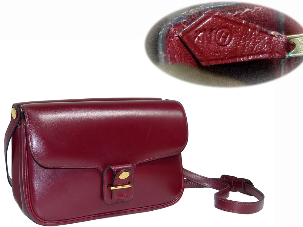 Hermes Dolly Sellier Bordeaux Box Calf Circle H Stamp Red Double Flap Gold Hardware 2- Way Shoulder / Crossbody Bag-0