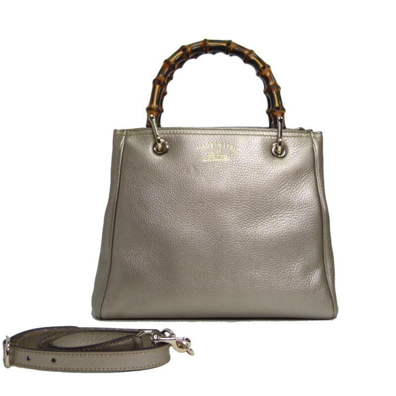Gucci 368823 Gold/ Bronze Limited Bamboo Shopper Leather Mini Bag-0