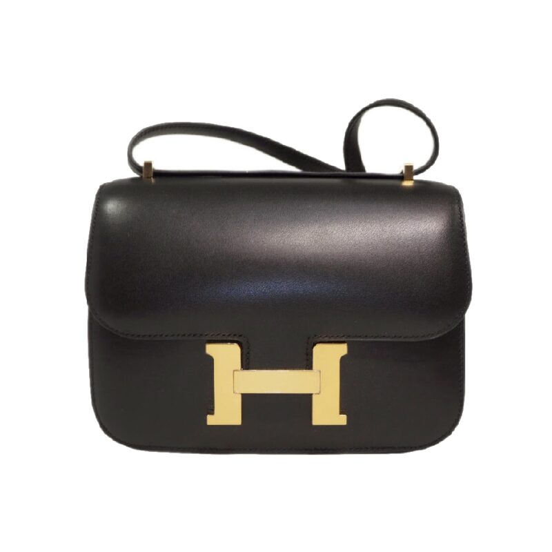 BRAND NEW !! Hermes Constance 18cm A Stamp Veau Evercalf Black Gold Hardware-0