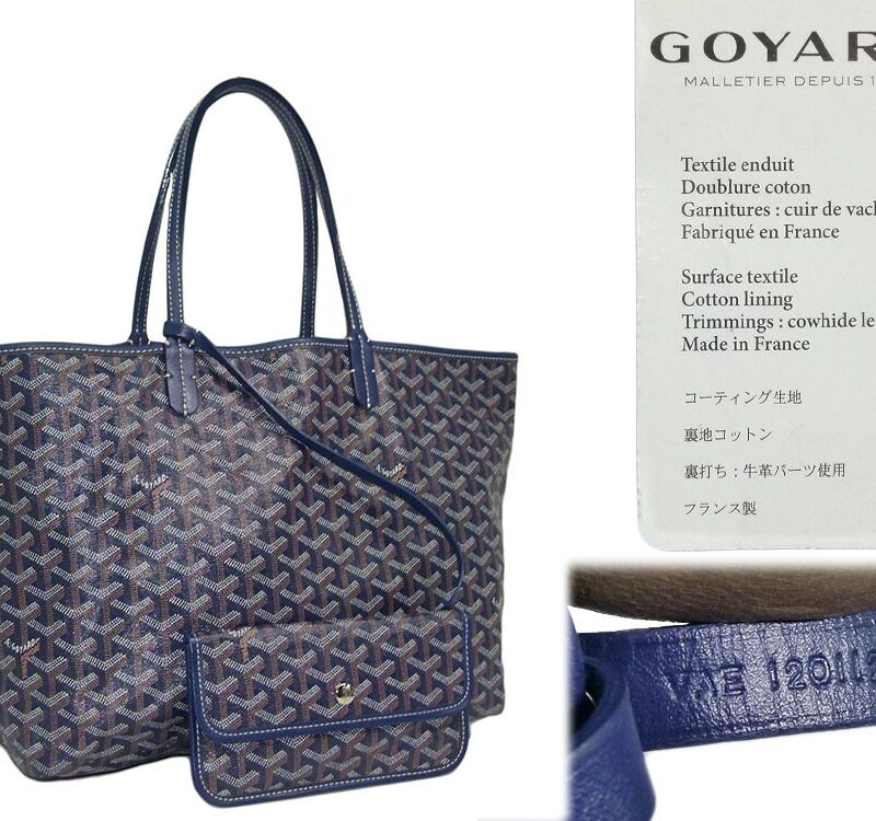 Goyard Classic Canvas Print Blue / Blue St. Louis PM 03 Shopping Tote-0