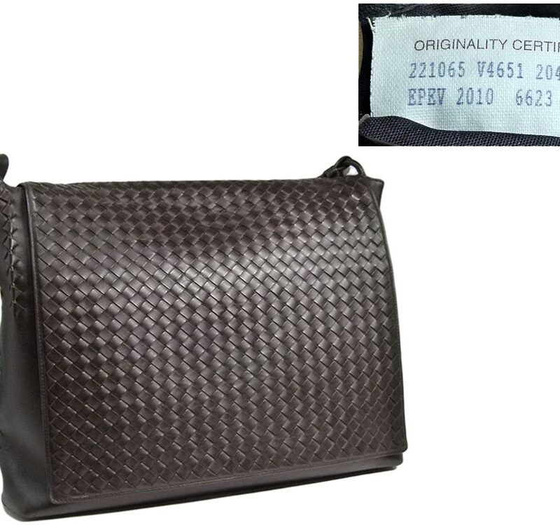 Bottega Veneta 221065 Black Men's Woven Flap Messenger Bag-0