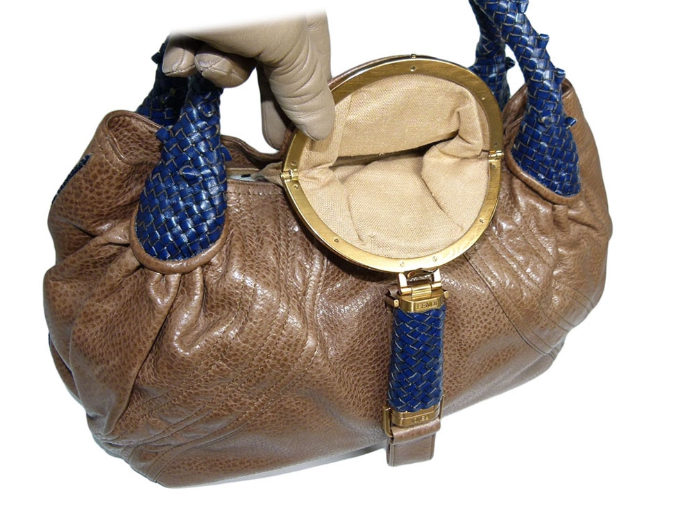 Fendi 8BR511 Blue+Amber Hobo Spy Bag-31631