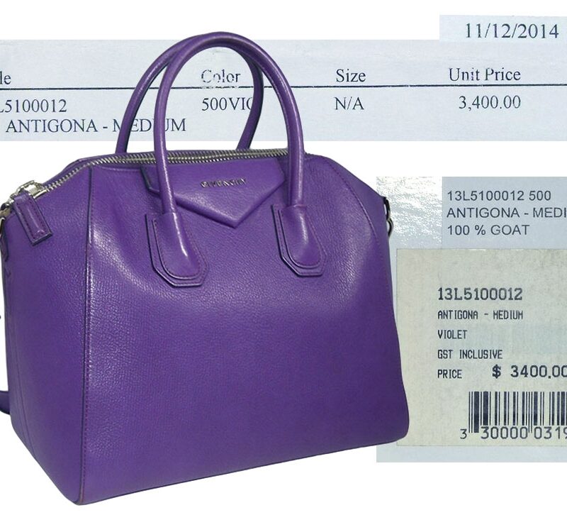 Givenchy Signature Antigona Medium Size in Violet Grained Leather -0