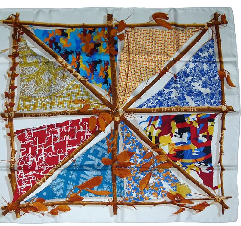 Hermes 90cm x 90cm LE ROBINSON CHIC Silk Scarf -0