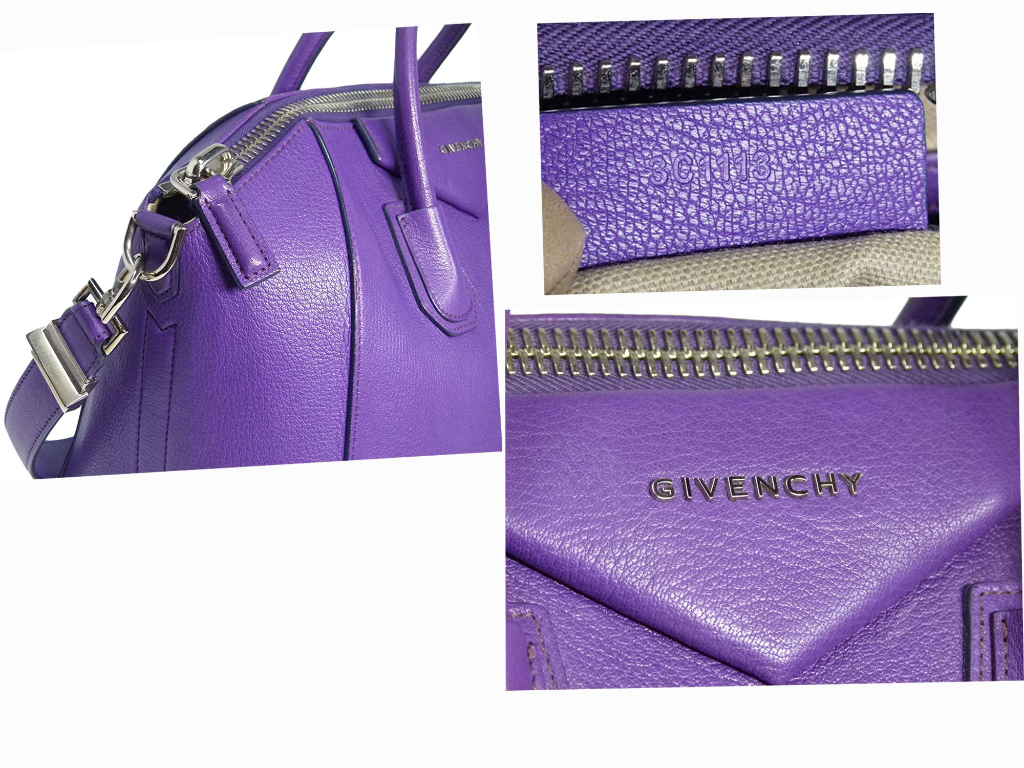 Givenchy Signature Antigona Medium Size in Violet Grained Leather -31890