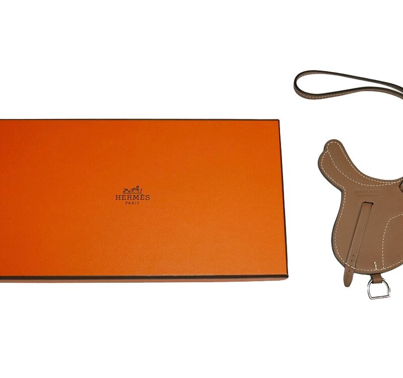 Hermes Sac Saddle 32mm Alezan Paddock Selle Charm Swift Calfskin Leather -0