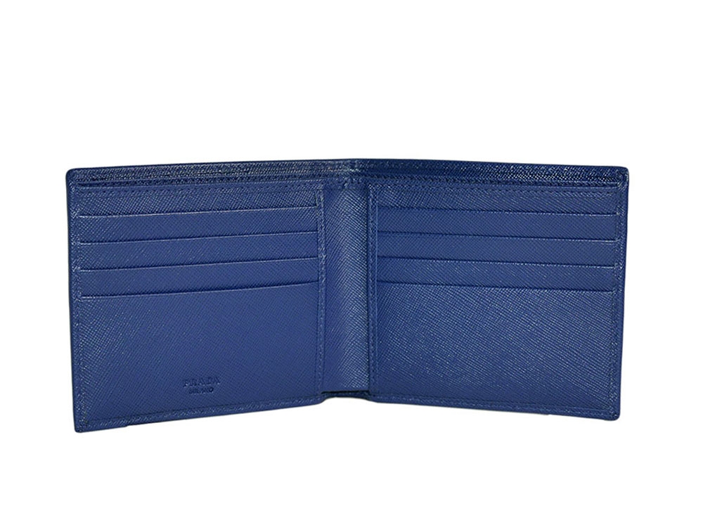 Prada 2M0513 Blue Saffiano Travel Porter 8 Cards Wallet -32009