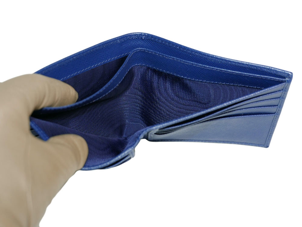 Prada 2M0513 Blue Saffiano Travel Porter 8 Cards Wallet -32010