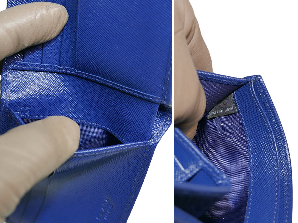 Prada 2M0513 Blue Saffiano Travel Porter 8 Cards Wallet -32012