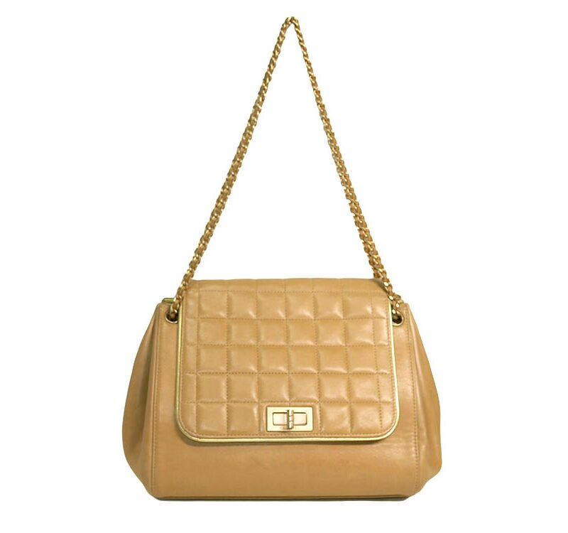 Chanel 6271702 Beige Lambskin Accordine Flap Bag in Mat Gold Hardware-0