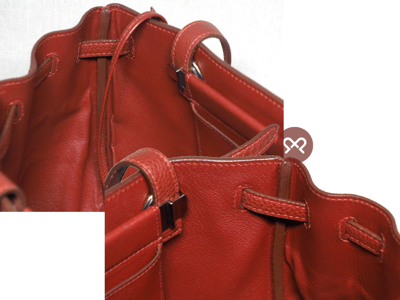 Hermes Vintage Prune / Bordeaux Togo Leather Cabana D Stamp Document Tote - Image 9