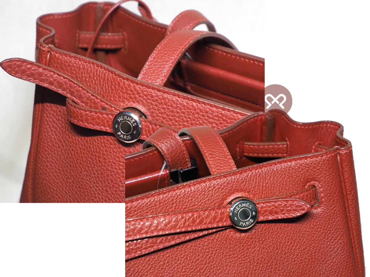 Hermes Vintage Prune / Bordeaux Togo Leather Cabana D Stamp Document Tote - Image 8