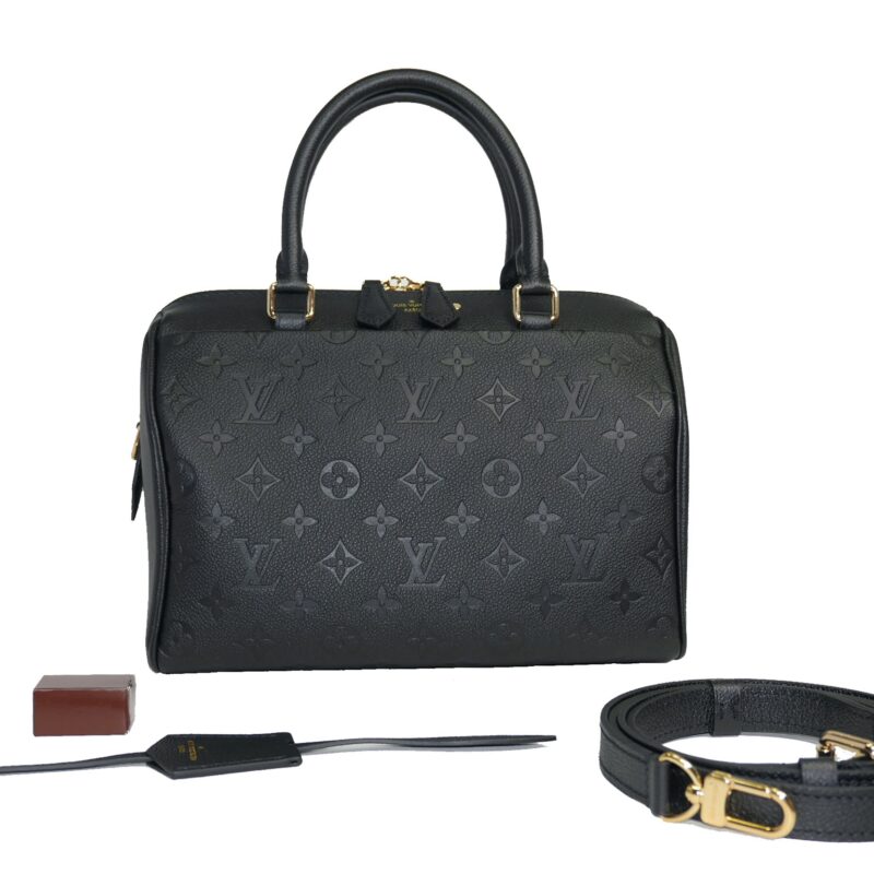 Louis Vuitton M42401 Noir/ Black Monogram Empreinte Speedy Bandouliere 25-0