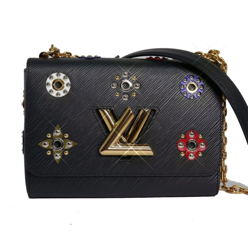 Louis Vuitton M54217 Black Epi Flower Twist MM -0