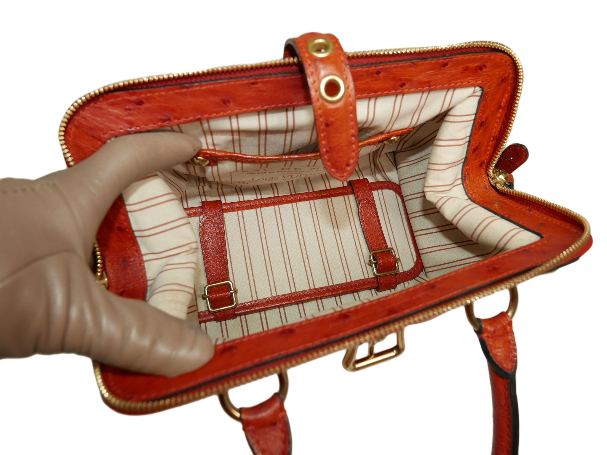 Limited Collection ! Louis Vuitton Orange Rouille Sac de Nuit Toile Trianon MM -32364