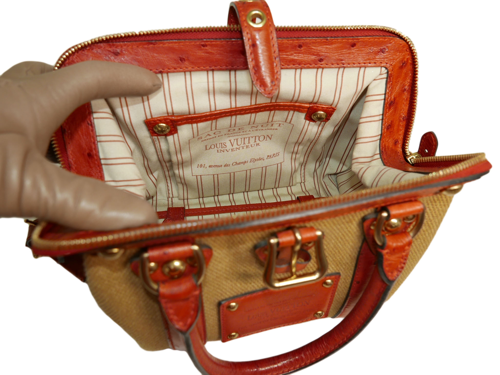 Limited Collection ! Louis Vuitton Orange Rouille Sac de Nuit Toile Trianon MM -32365