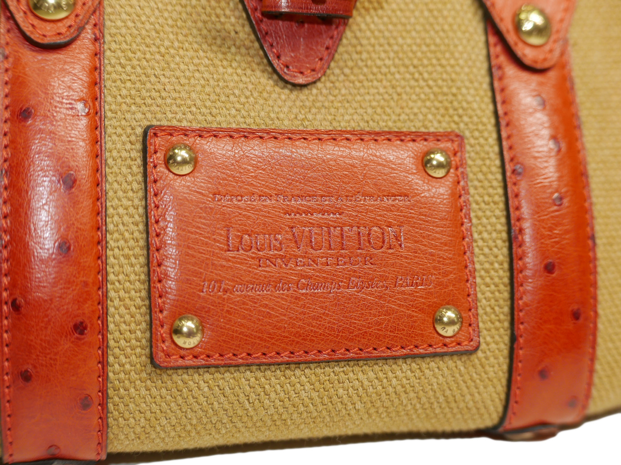 Limited Collection ! Louis Vuitton Orange Rouille Sac de Nuit Toile Trianon MM -32368