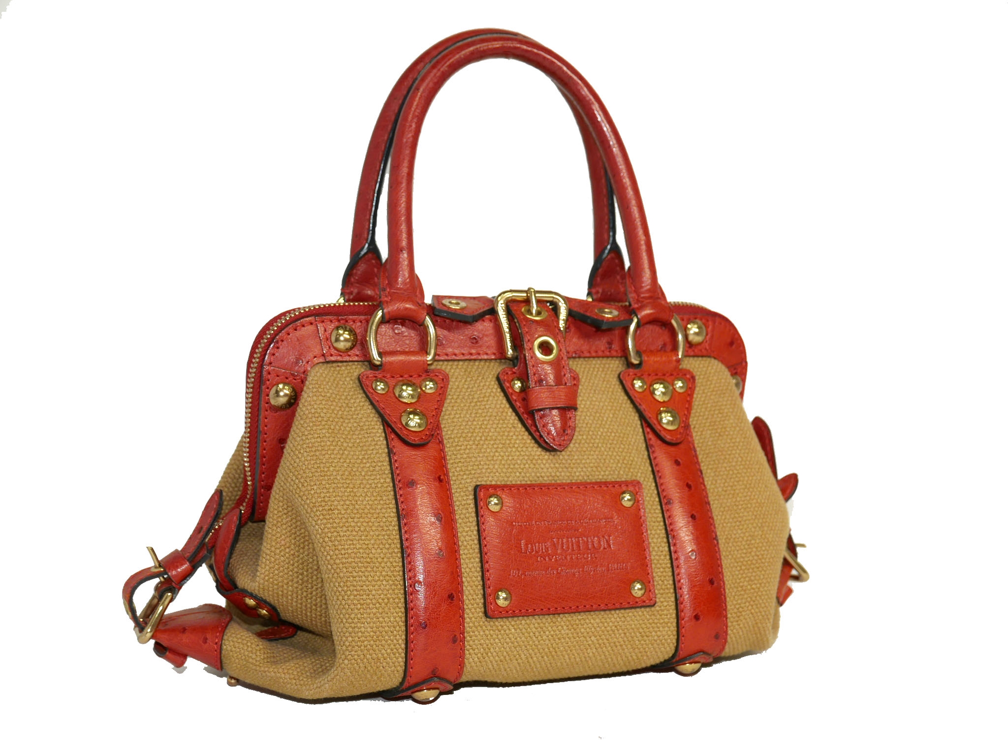 Limited Collection ! Louis Vuitton Orange Rouille Sac de Nuit Toile Trianon MM -32367