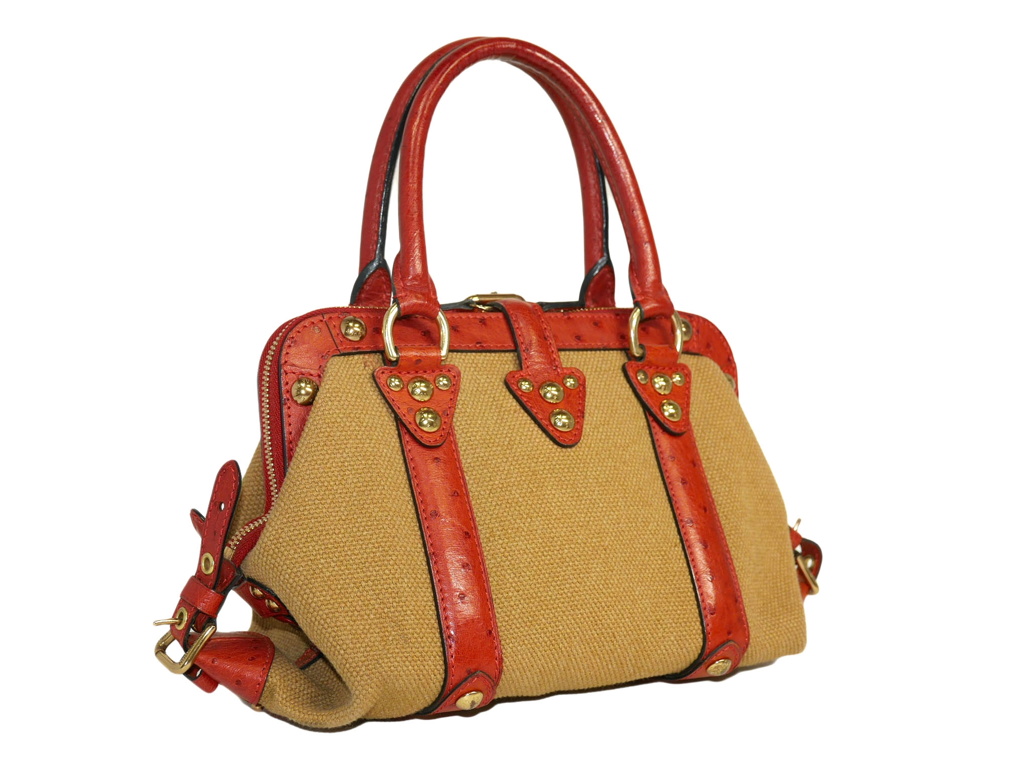 Limited Collection ! Louis Vuitton Orange Rouille Sac de Nuit Toile Trianon MM -32377