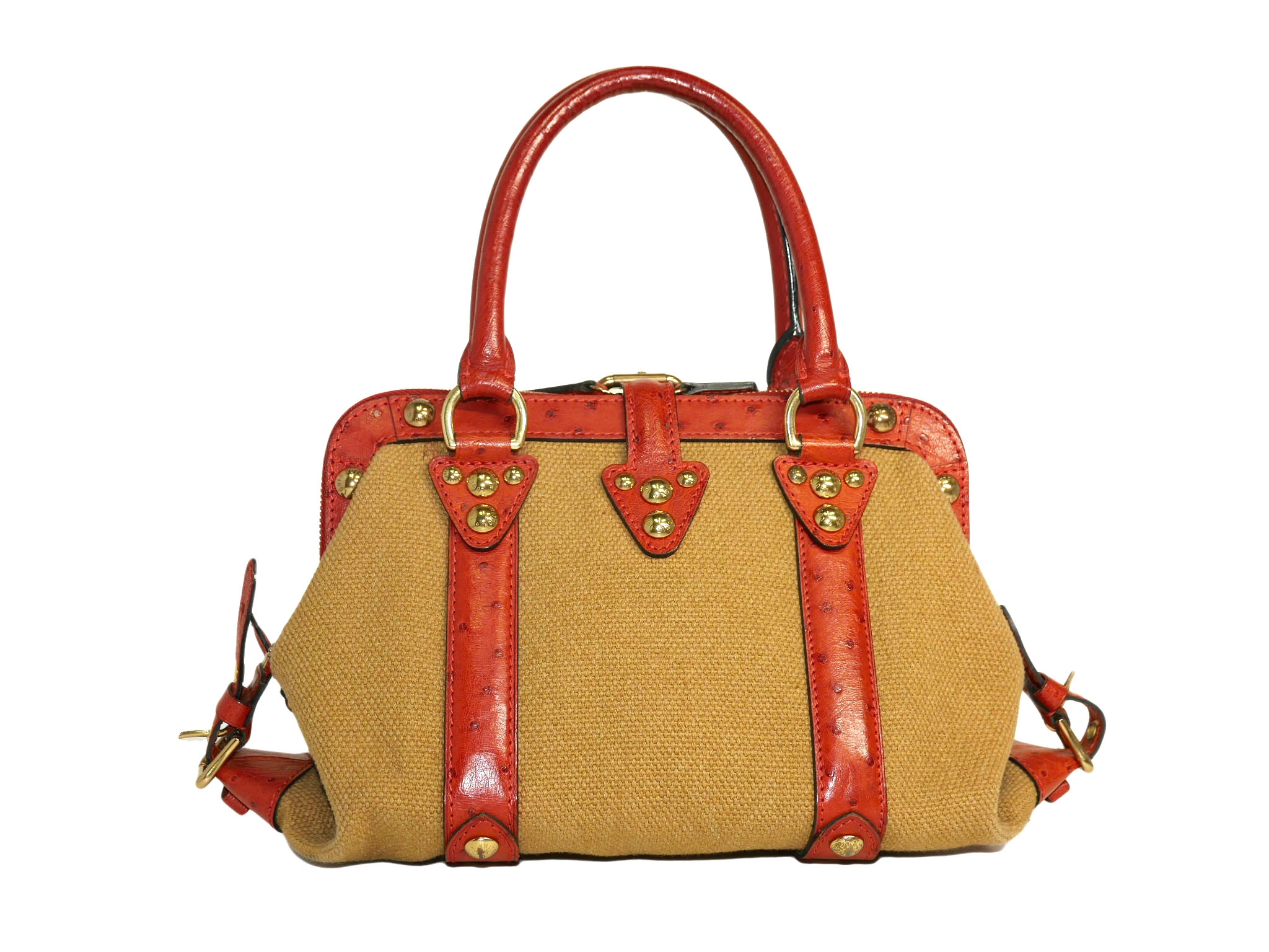 Limited Collection ! Louis Vuitton Orange Rouille Sac de Nuit Toile Trianon MM -32378