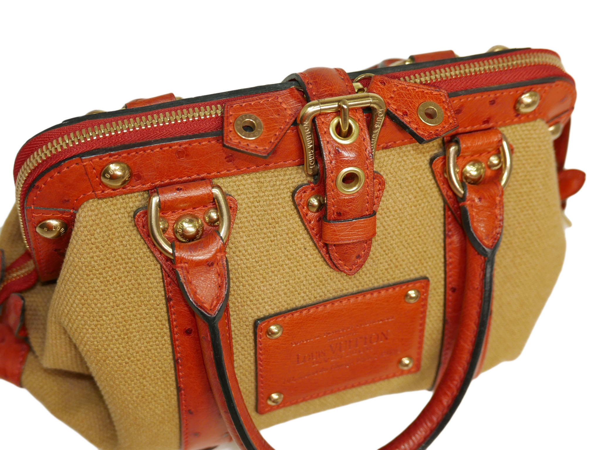 Limited Collection ! Louis Vuitton Orange Rouille Sac de Nuit Toile Trianon MM -32373
