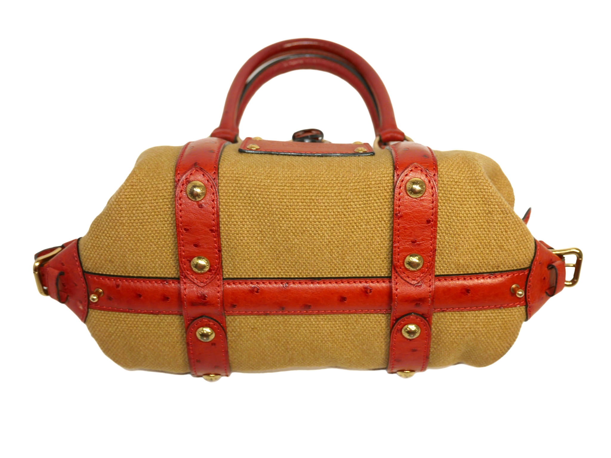 Limited Collection ! Louis Vuitton Orange Rouille Sac de Nuit Toile Trianon MM -32379