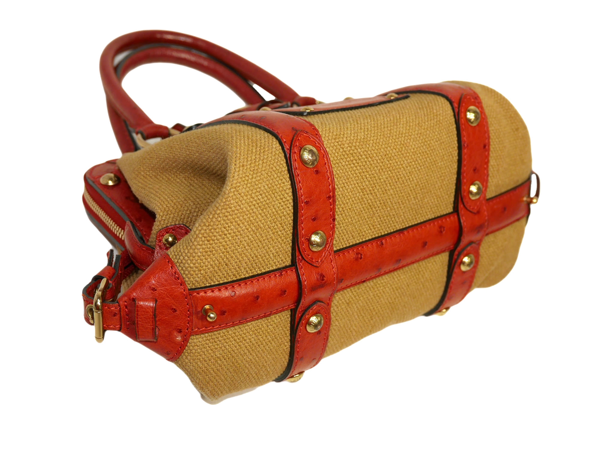 Limited Collection ! Louis Vuitton Orange Rouille Sac de Nuit Toile Trianon MM -32380