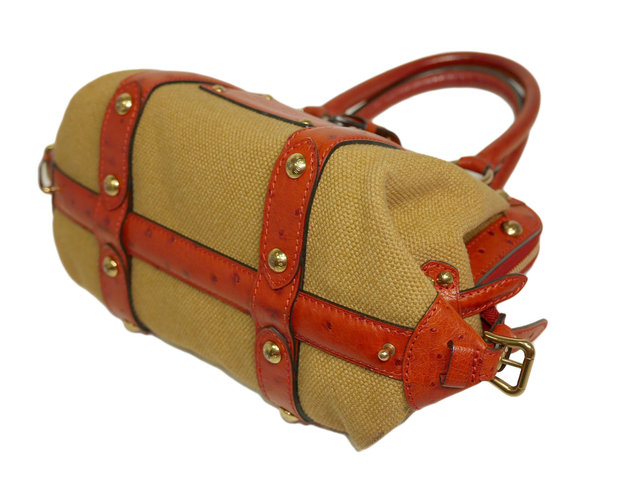 Limited Collection ! Louis Vuitton Orange Rouille Sac de Nuit Toile Trianon MM -32381